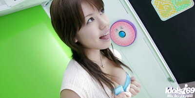 Pretty asian babe in..