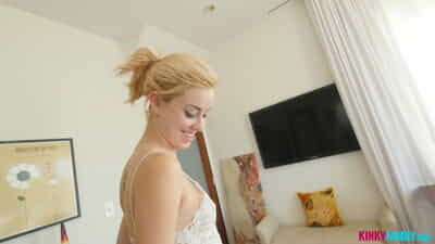 Blonde Haley Reed blows cock..