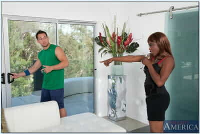 Black MILF Coco Pink gets..