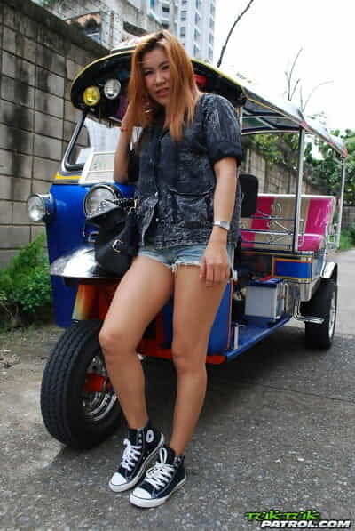 Asian cute babe Noy takes a..