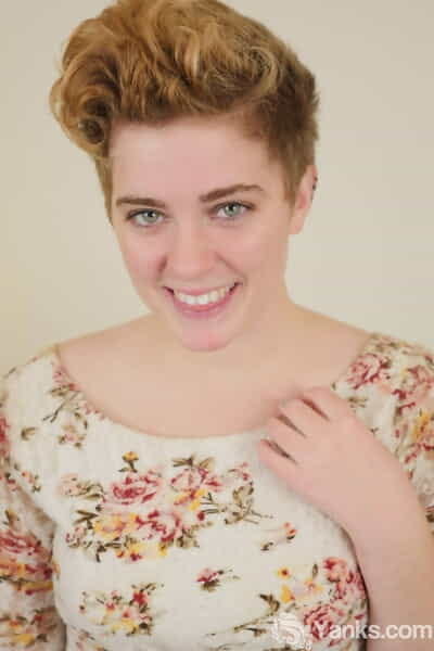 Short haired redhead Megan..