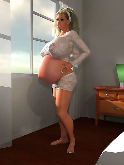 Pregnant 3d blonde chick..
