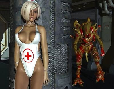 Horny blonde 3d nurse..