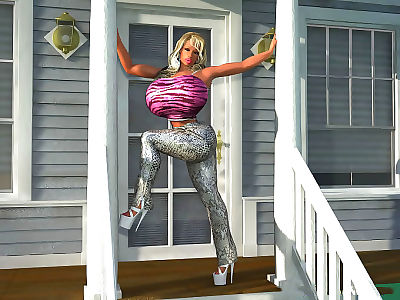 Huge titted 3d blonde babe..
